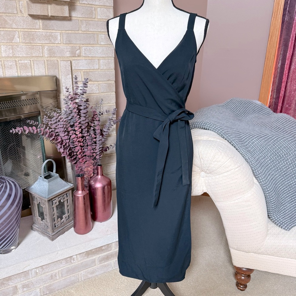 EVERLANE The Japanese GoWeave Tank Wrap Dress - Black